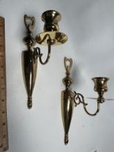 Pair of Brass Wall Mount Candle Holders