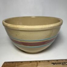 Vintage Watt Oven Ware #8 Pink & Blue Striped Bowl