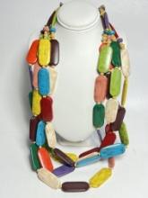 Multi-strand Colorful Beaded Necklace