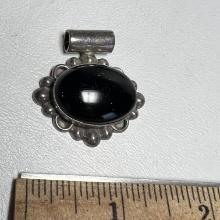 Sterling Silver Slider with Black Stone