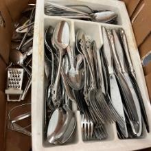 Large Lot of Flatware & Kitchen Utensils