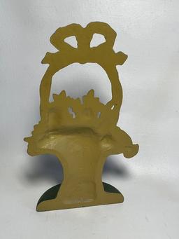 Cast Iron Flower Basket Door Stop