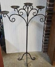 5 Light Wrought Iron Floor Standing Candelabra