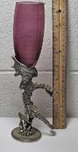 Fellowship Foundry Pewter Dragon Wine Glass