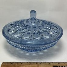 Windsor Blue Indiana Glass Lidded Candy Dish