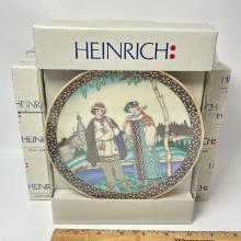 Pair of NEW HEINRICH Russian Fairy Tales Wallplate The Snow Maiden "Snegurochka & Lel, Shepherd Boy"