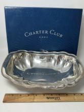 NEW  Charter Club Silverplated Footed Bread Tray