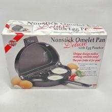 NEW Nonstick Omelet Pan Deluxe with Egg Poacher