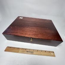 Empty Wooden Lined Silverware Case