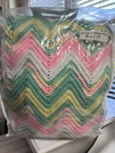 Beautiful Hand Crocheted Pastel Colored Afghan