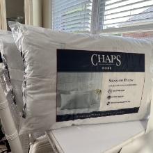 Pair of NEW CHAPS Standard/Queen Signature Pillows with Hypoallerrgenic Fill