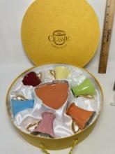 Off 5th Classic Coffee & Tea Cup & Saucer Set in Round Box - NEW