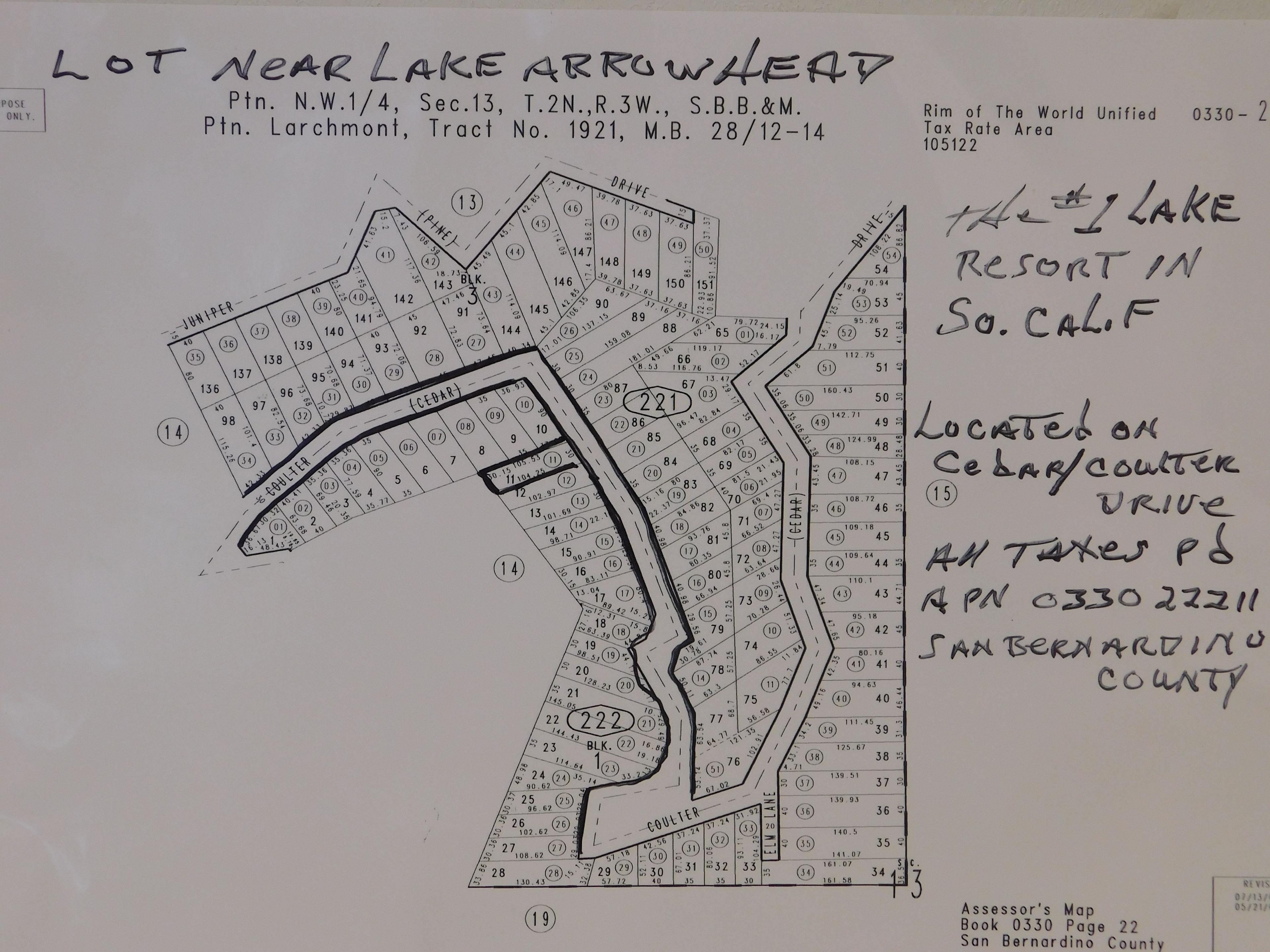 #1 -  LOT NEAR LAKE ARROWHEAD