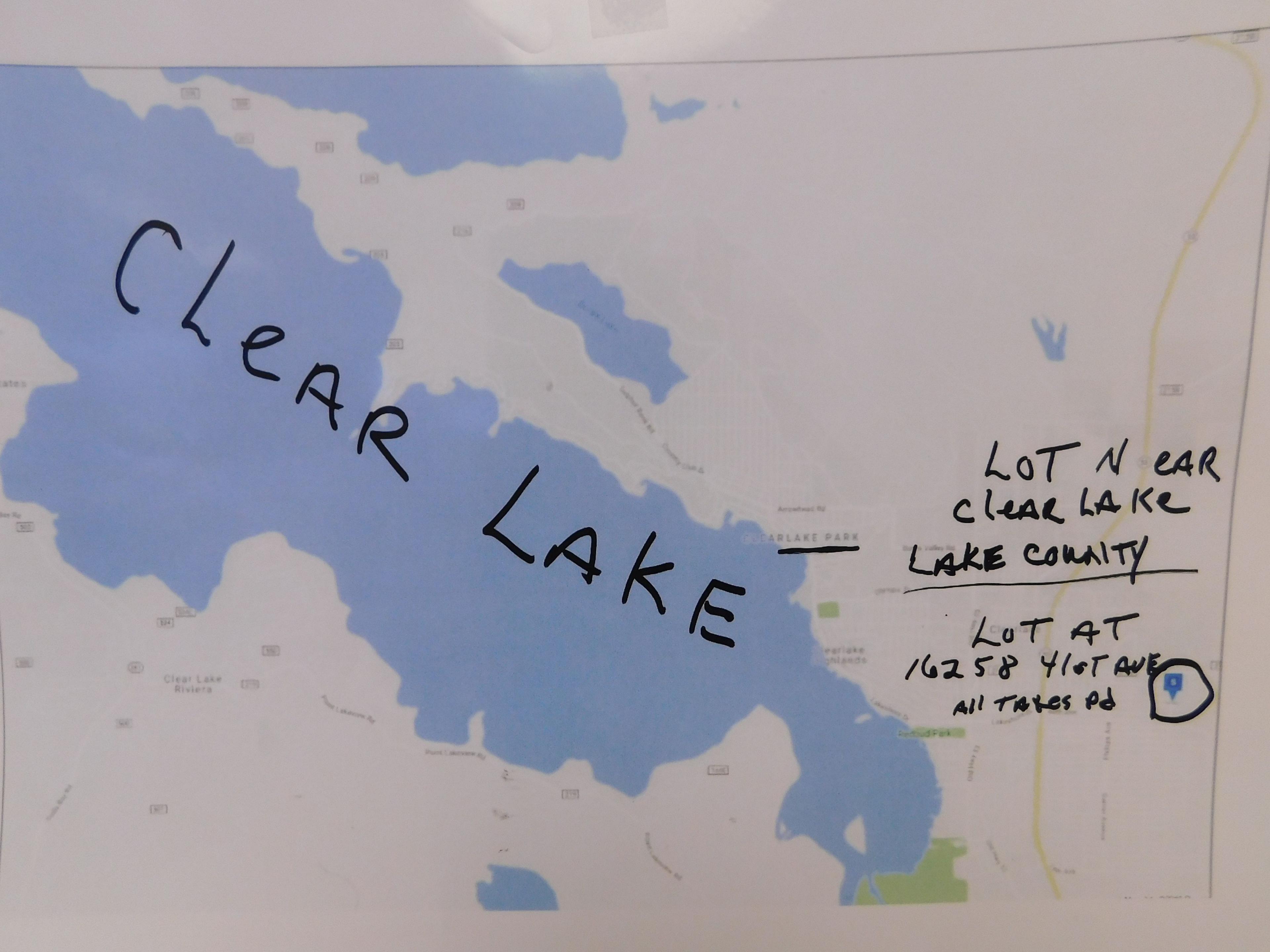 (1) LOT NEAR CLEAR LAKE