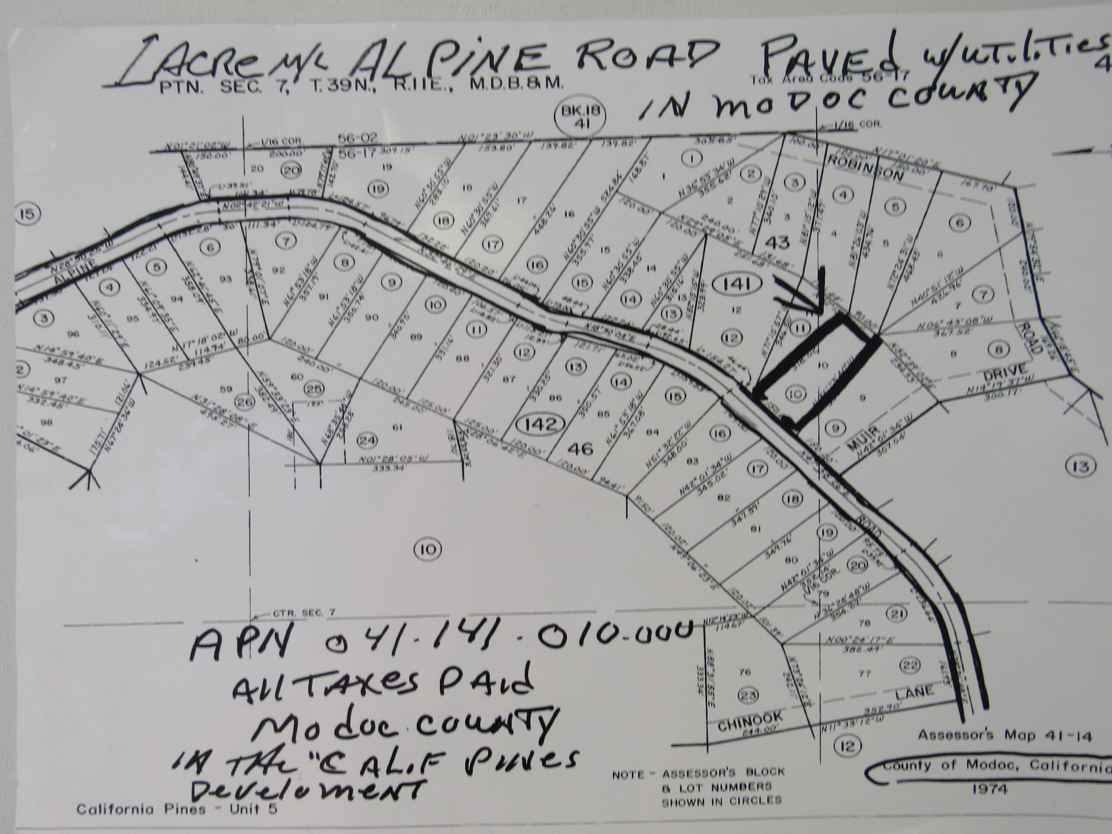 1 ACRE ALPINE ROAD IN MODOC COUNTY