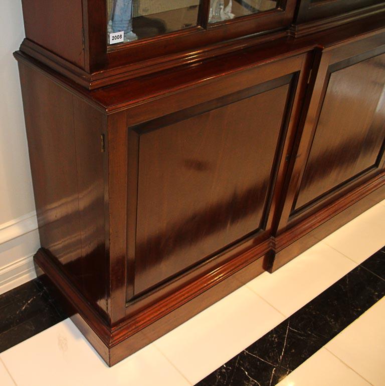 English Mahogany Breakfront Bookcase, Circa 1800, Keswick House in Putney London