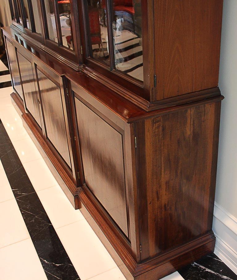 English Mahogany Breakfront Bookcase, Circa 1800, Keswick House in Putney London