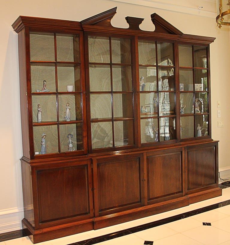English Mahogany Breakfront Bookcase, Circa 1800, Keswick House in Putney London
