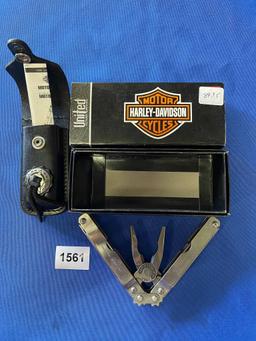 Harley Davidson Multi-tool/Pocket knife with leather belt holster