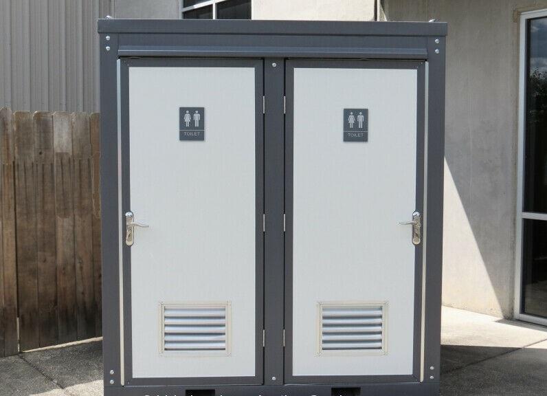 (132)PORTABLE TWO STALL TOILET