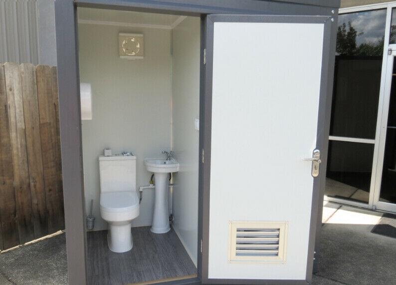 (130)PORTABLE TWO STALL TOILET