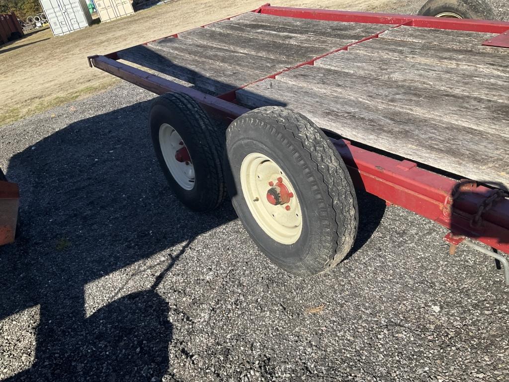 (1221)8 X 21 FLAT BED HAY TRAILER - NO TITLE