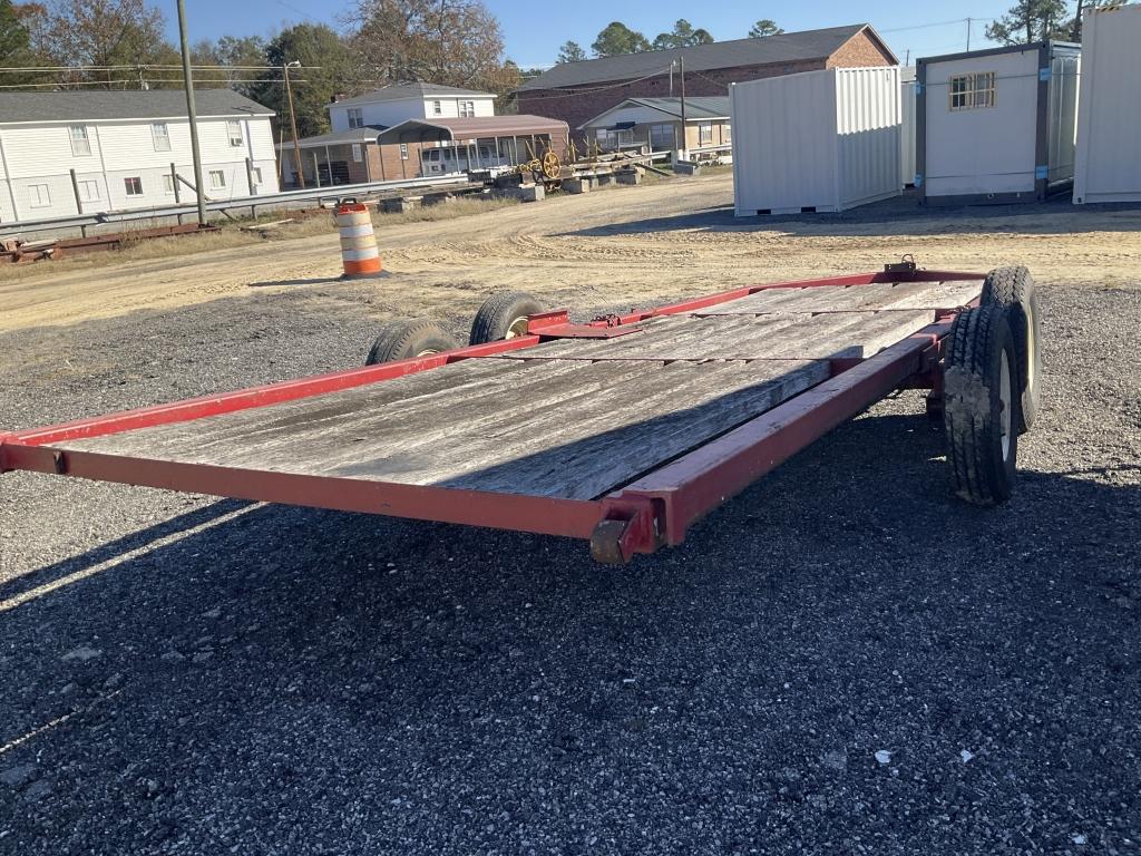 (1221)8 X 21 FLAT BED HAY TRAILER - NO TITLE