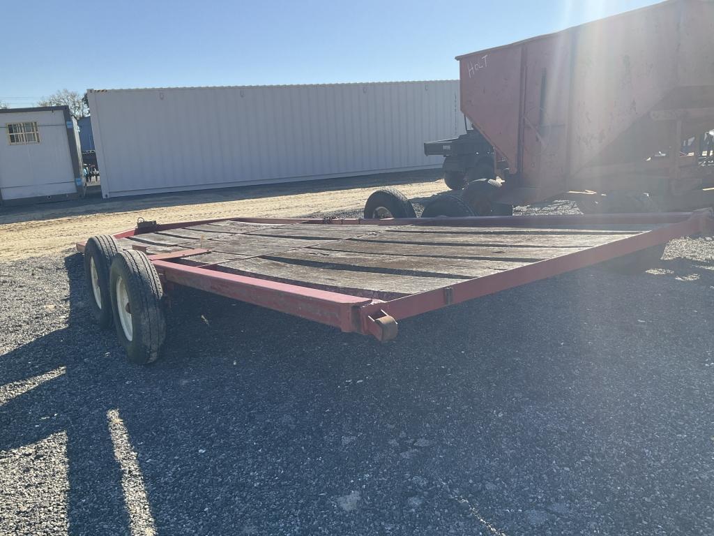 (1221)8 X 21 FLAT BED HAY TRAILER - NO TITLE