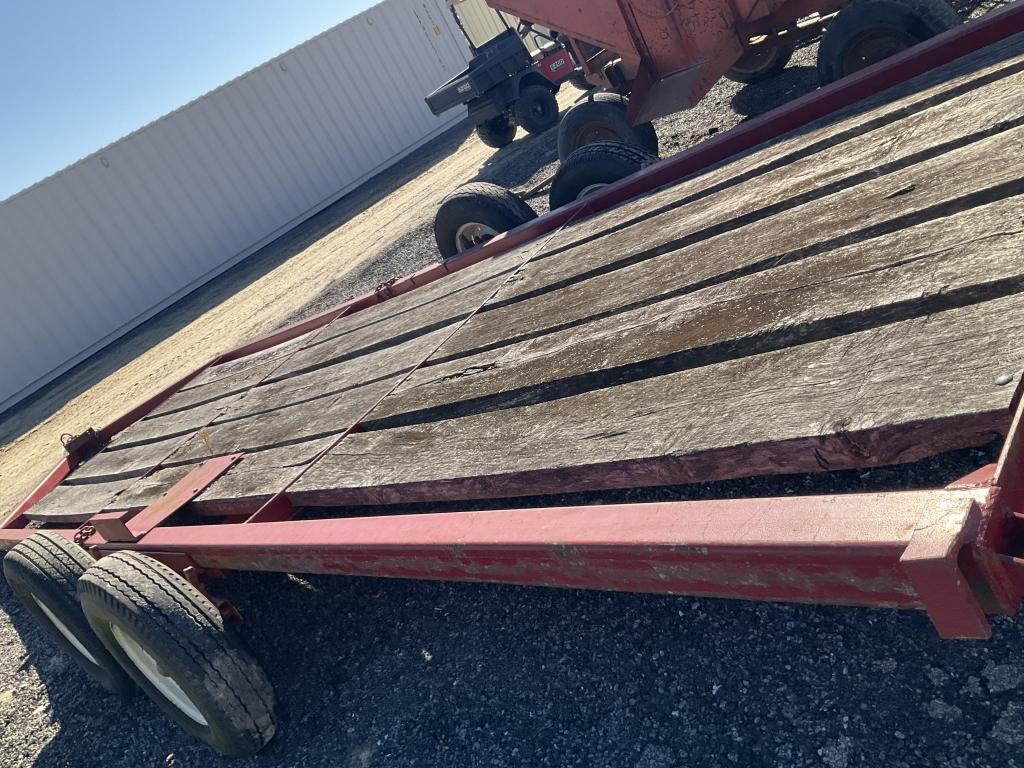 (1221)8 X 21 FLAT BED HAY TRAILER - NO TITLE