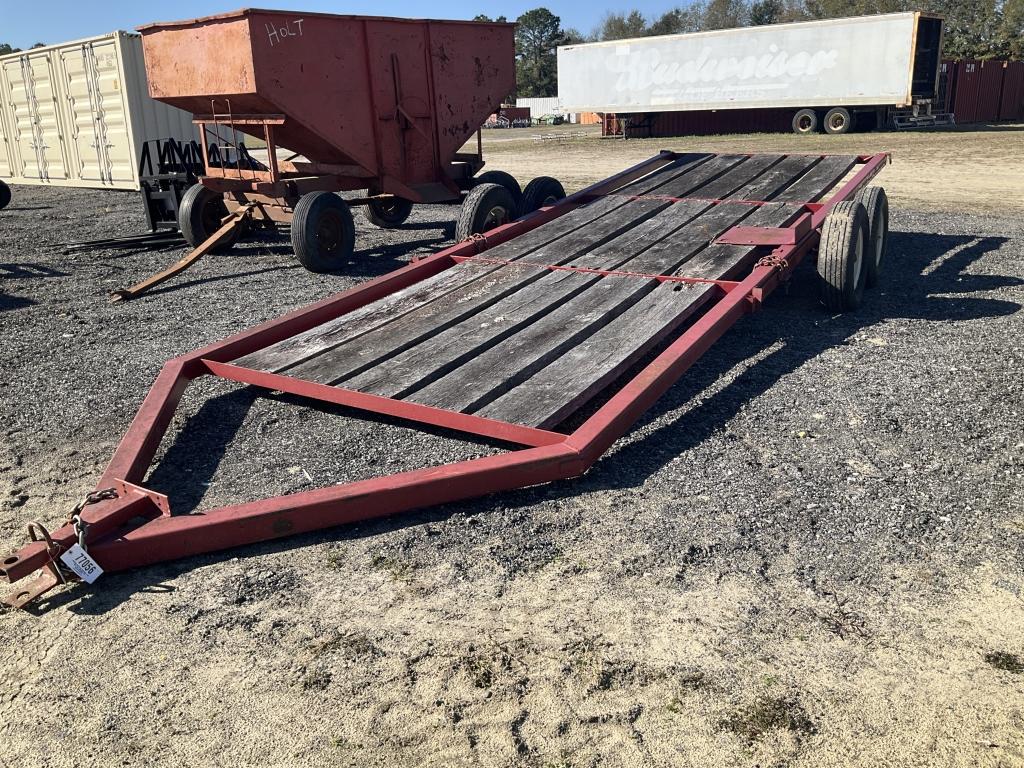 (1221)8 X 21 FLAT BED HAY TRAILER - NO TITLE