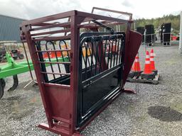 (484)NEW STOCKMEN CATTLE SQUEEZE CHUTE