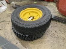 (2)15" JOHN DEERE TIRES/RIMS - FOAM FILLED