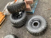 (4)25X10.00-12NHS ATV TIRES/RIMS