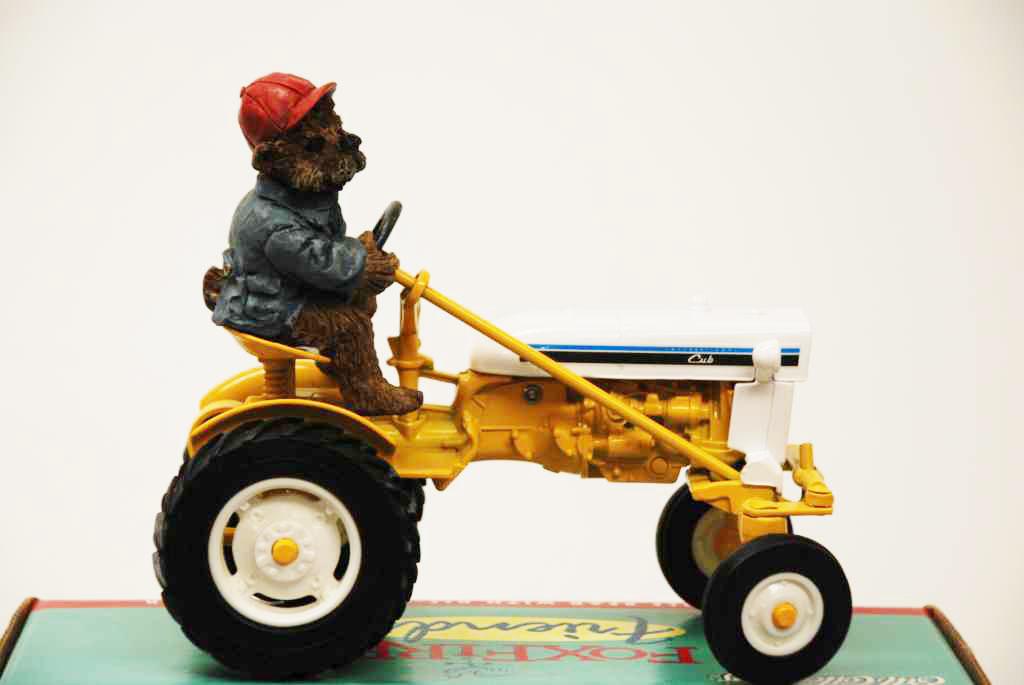 Foxfire Friends Collectible Bear w/Cub Tractor - Cub on a Cub #B2
