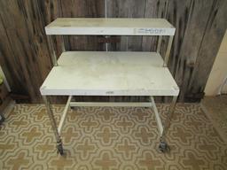 Vintage Metal Rolling Workshop Table