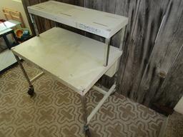 Vintage Metal Rolling Workshop Table