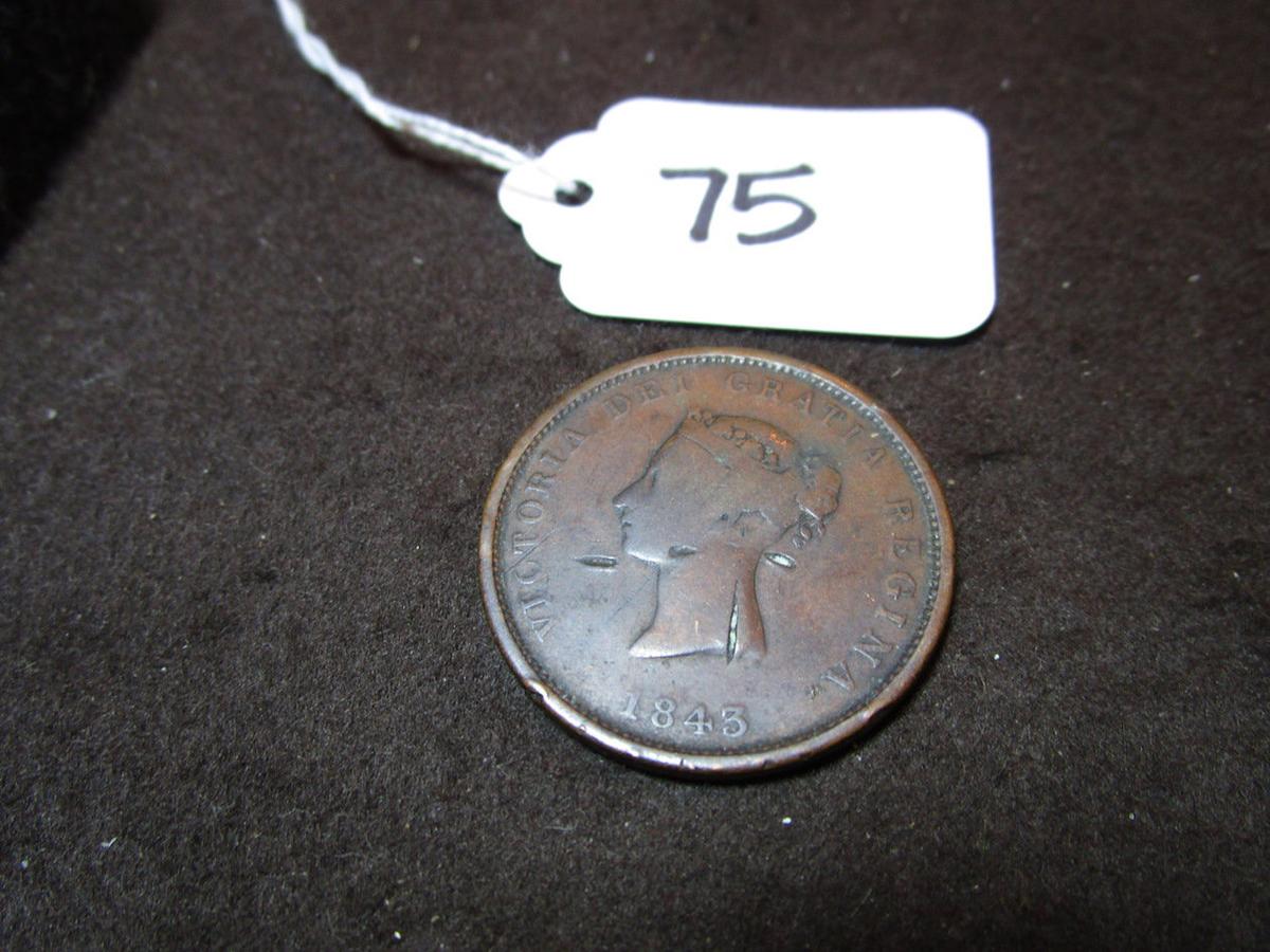 1843 New Brunswick One Penny Token