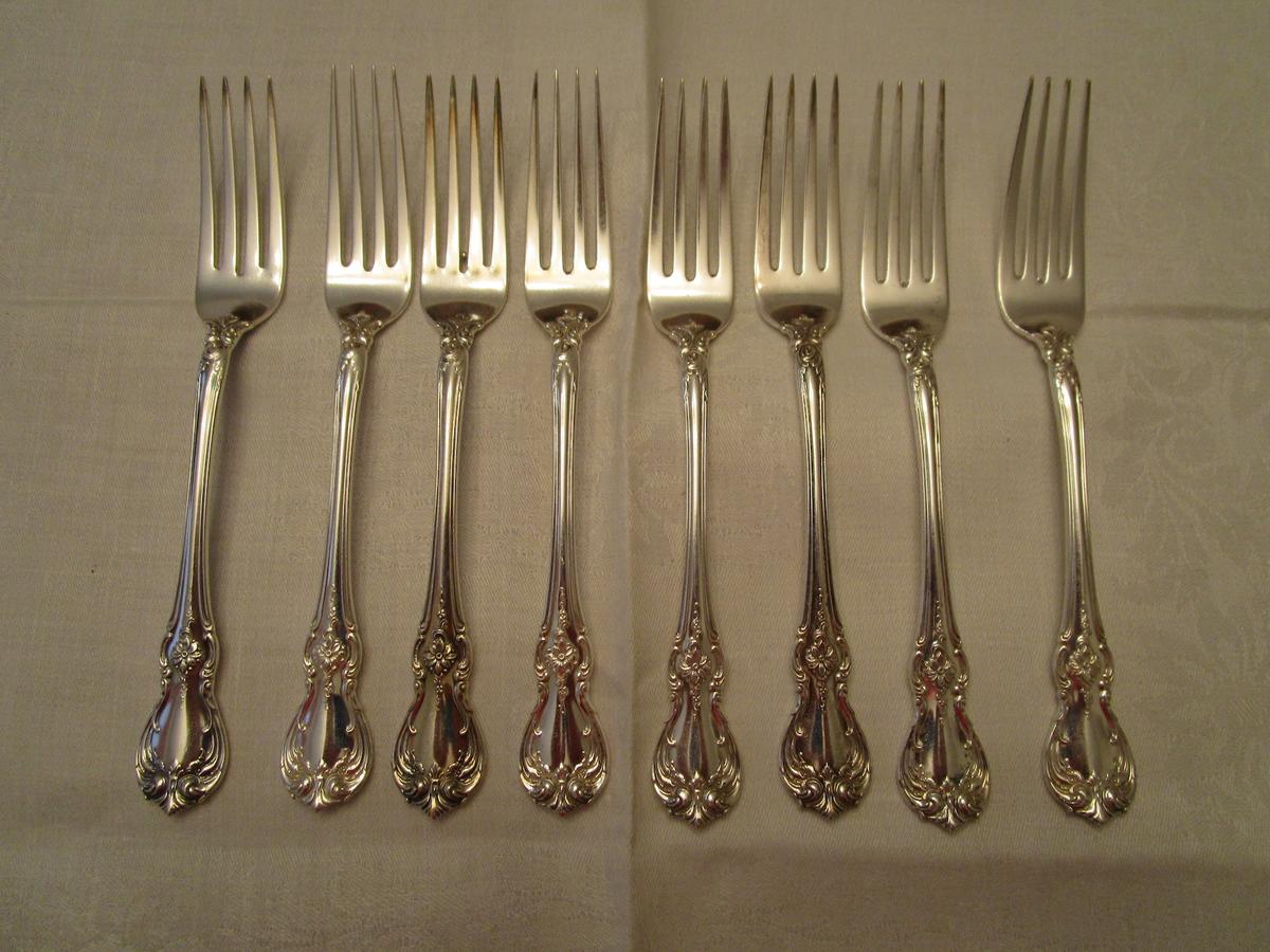 Lot of 8 Towle Sterling Silver Old Master Forks