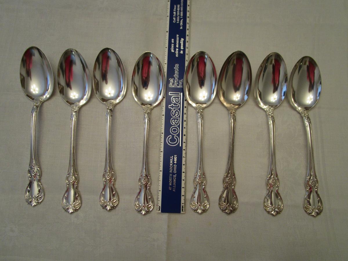 Lot of 8 Towle Sterling Silver Old Master Large Spoons