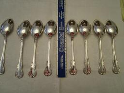 Lot of 8 Towle Sterling Silver Old Master Large Spoons