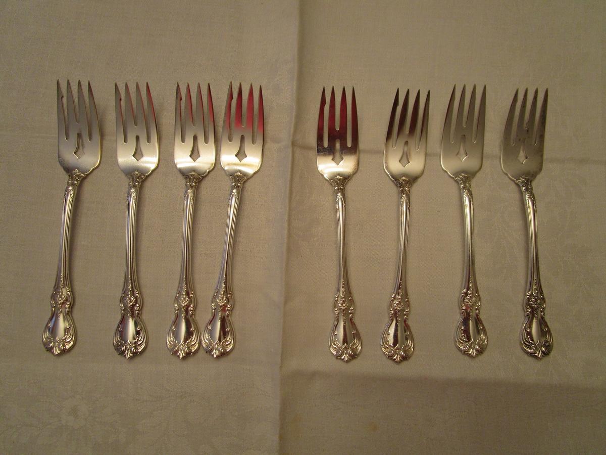 Lot of 8 Towle Sterling Silver Old Master Salad Forks