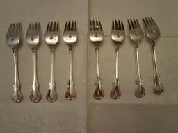 Lot of 8 Towle Sterling Silver Old Master Salad Forks