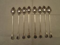 Lot of 8 Towle Sterling Silver Old Master Iced Tea Spoons