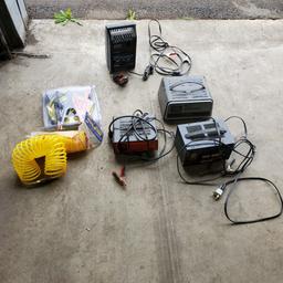 4 Battery Chargers-2 Air Hoses-Jumper Cables NO RESERVE