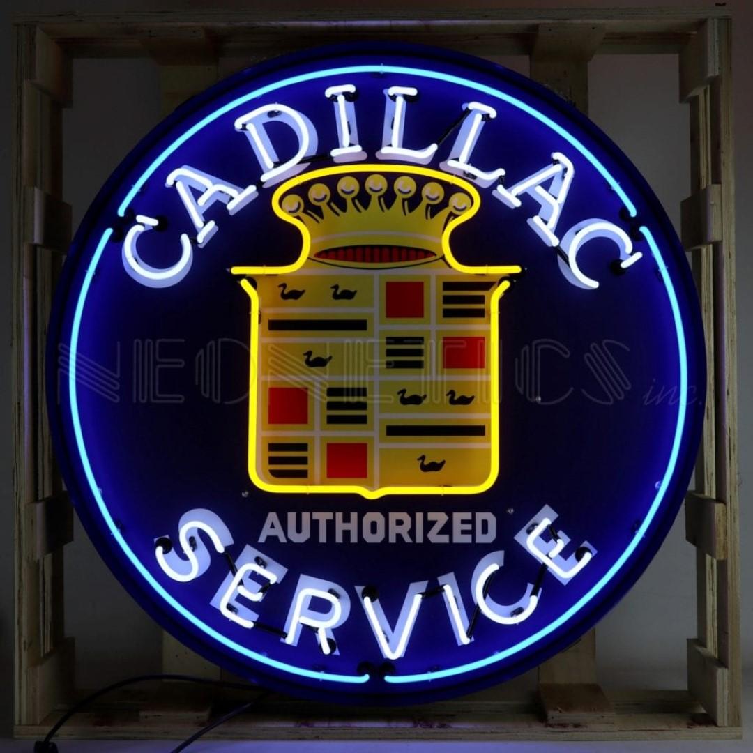 Cadillac Neon Sign In 36 Inch Steel Can NO RESERVE