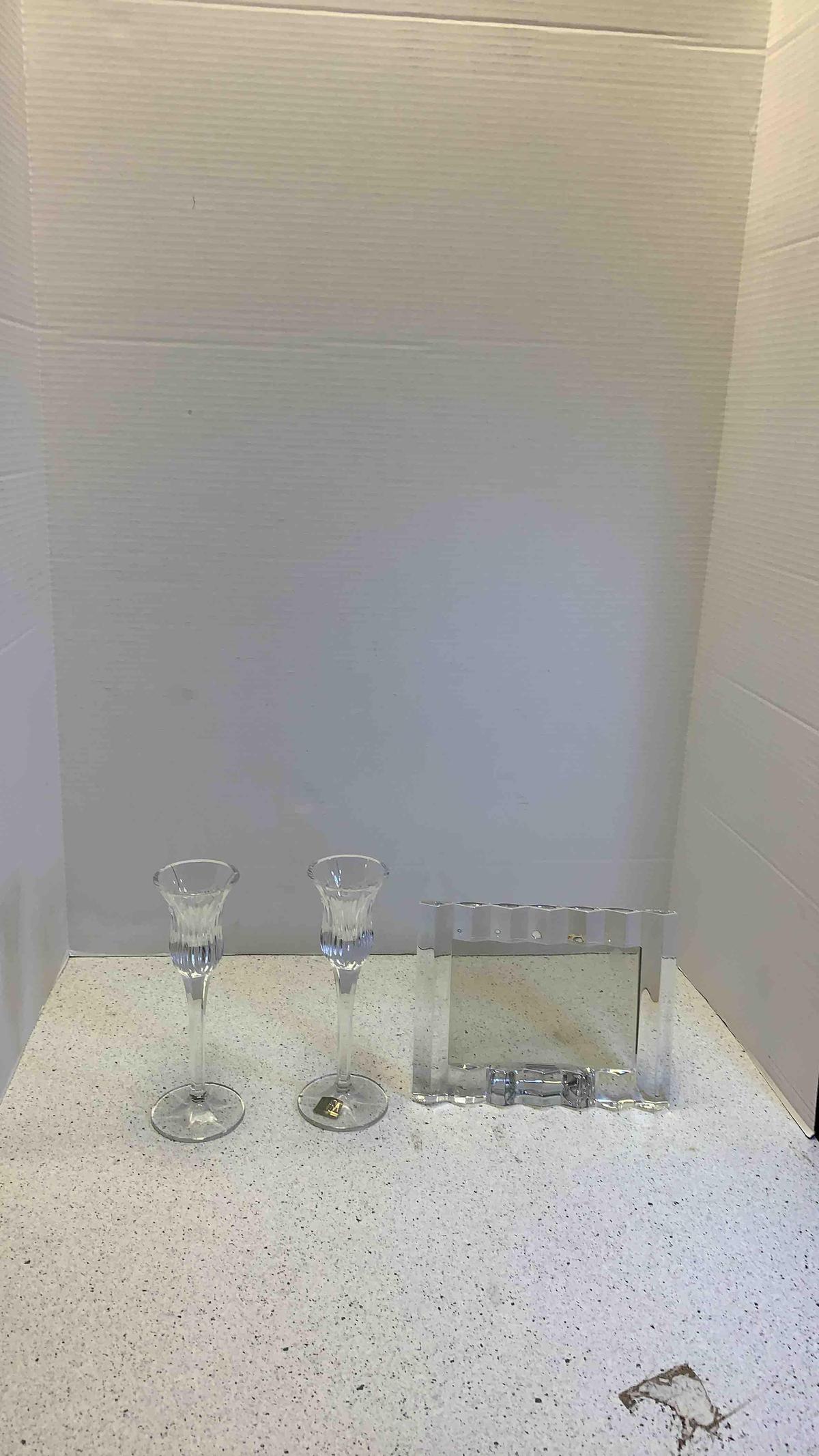 Waterford crystal picture frame and Mikasa candleholders