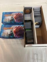 Magic The Gathering trading cards 2 boxes and many loose cards