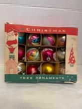 Box of 12 vintage Christmas ornaments