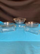 10 pieces of clear Pyrex