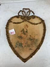 antique heart shaped mirror